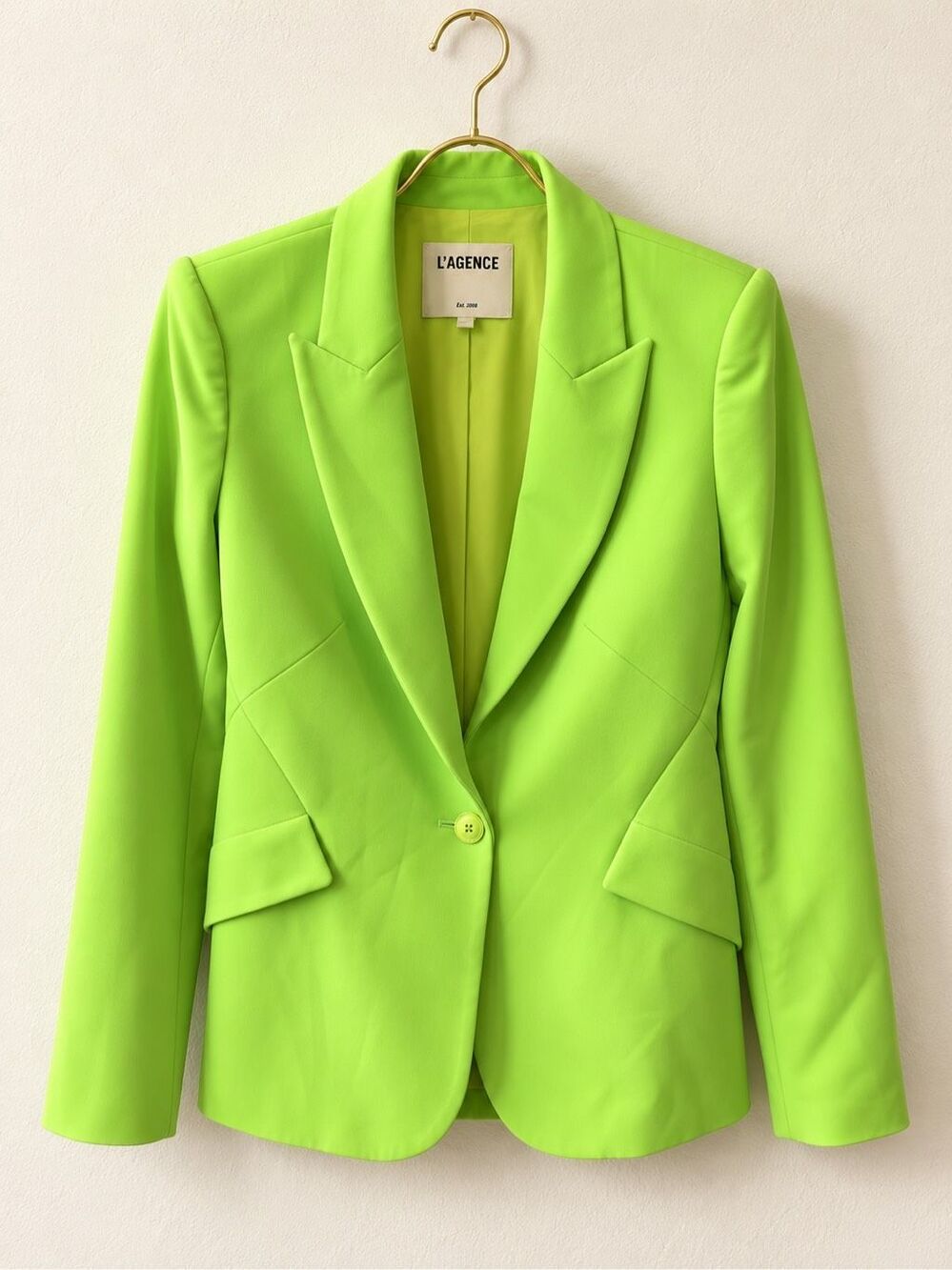 L'AGENCE Chamberlain Blazer in Lime Green/Chartreuse, Sz 4, $595